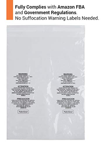 Paknseal Clear 9X12 Self Seal Poly Bags, Suffocation Warning (200 Count) #TOP5