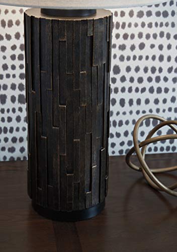 Signature Design By Ashley Makya 29" Modern Faux Wood Table Lamps, 2 Count, Weathered Black #TOP2