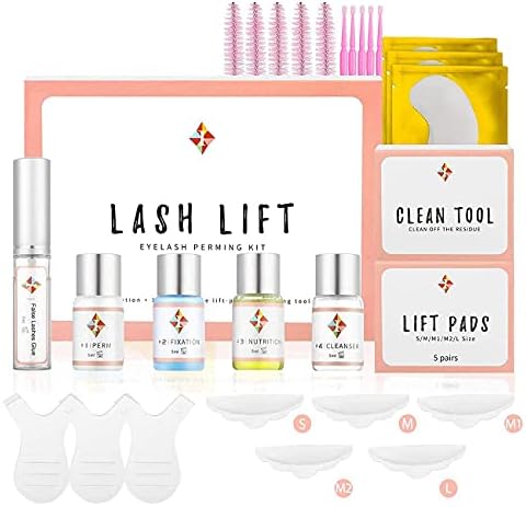 Ecofan Lash Lift Kit, Perming Curling Lifting Eyelash Perm Kit | Professional Semi Permanent for Salon Includes Eye Shields, Pads and Accessories