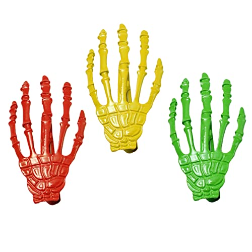 MUSISALY 3pièces Barrette Cheveux Main De Squelette Halloween Accessoires Gothiques Alliage Pour Fête Couleurs