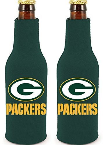 NFL Football 2014 Team Color Logo Bottle Suit Holder Cooler 2-Pack (Green Bay Packers)