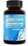 BioEmblem Triple Magnesium Complex | 300mg of Magnesium Glycinate, Malate, & Citrate for Muscle Relaxation, Sleep, Stress Relief, & Energy | High Absorption | Vegan, Non-GMO | 90 Capsules