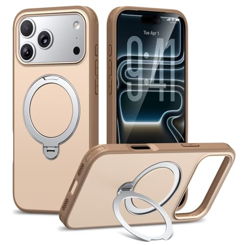 Coque iPhone 15 Pro Max antichoc avec anneau rigide kaki