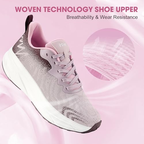 Image of ZOVE Wide Toe Box Shoes Women Extra Wide Width Sneakers Ultra Light Road Running Shoes Non-Slip Tennis Sneakers Breathable Walking Athletic