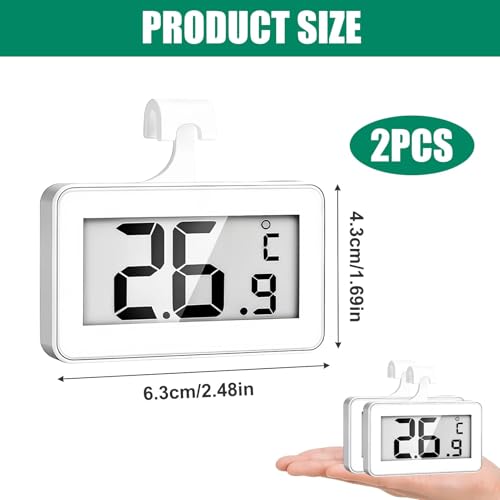2 Pcs Fridge Temperature Thermometer, Fridge Thermometer Digital - Image 2