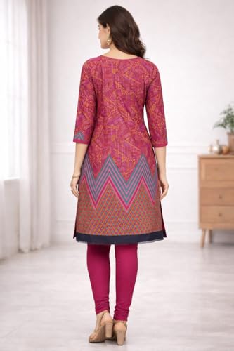 Image of Women's Cotton Blend Unstitched Kurti Set for Women | A-Line Style Dress Material | 2-Piece Traditional Ethnic Wear Suit Fabric