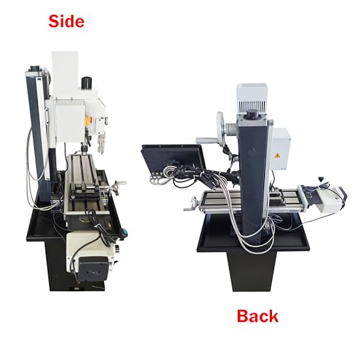 JARYANNIX 1300W Brushless Precision Vertical Milling Drilling Machine R8 Mill With X - Axis Power Feed, Three - Axis Grating Ruler With 27.5"*7.1" Table for Metal Woodworking 110V - Image 7
