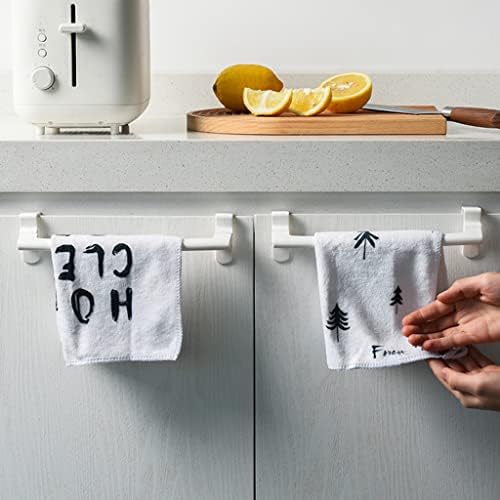 dedepeng Single Rod Over Door Towel Rail Holder for Kitchen Bathroom Universal Fit on Over Cabinet Door No Punching Over Door Towel Holder White for Bathroom Kitchen