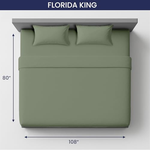 Image of SGI bedding 108 inchx80 inch 4 Pc Florida King Sheet Set 600 TC 15 inch Deep, Moss