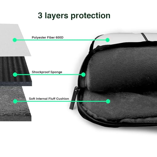 Maletín slim para laptop con correa negro y blanco miniatura 5