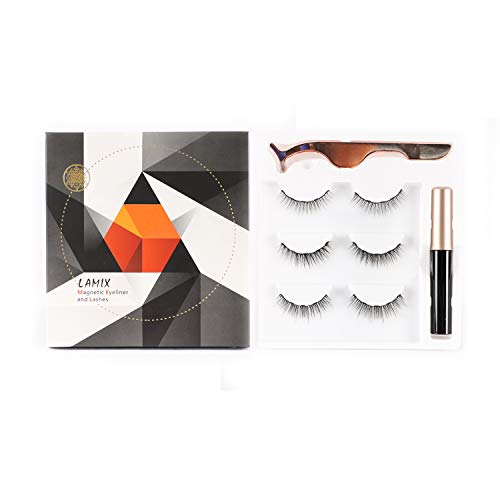 Magnetic Eyeliner and Lashes Magnetic Eyelashes Kit False Lashes 3 Style with Tweezers