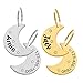 Custom Moon Pet Tag ID, Personalized Stainless Steel Cute Shiny Bling Stars Collar Tag Lost Boy & Girl Dogs Puppies Cats & Ring Engraved SOS Customizable with Owner Information Name, Phone, Address
