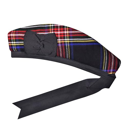 Image of Glengarry Cap-Traditional Scottish Hat, Acrylic Wool Tartan Glengarry hat, Kilts /Bagpipes Accessories