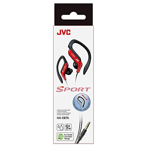 JVC HA EB75 RN U Écouteurs de Sport avec Crochet réglable réglage 5 Positions résistant aux éclaboussures Son Puissant avec Basses câble de 1 2 Compatible avec Smartphone Couleur - vue 3