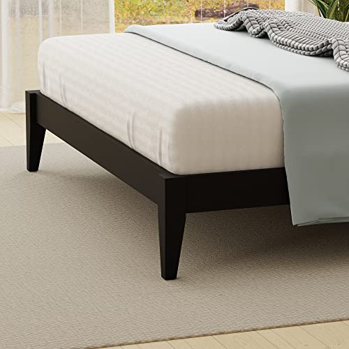 Glenwillow Home Farmhouse Solid Wood Platform Bed In Queen - Ebony (Black) #TOP7