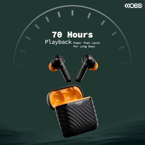 Image of MOSS Echo Endura - TWS Earbuds Up to 60 Hours Total Playback, Dual Mic ENC Clear Calls, Bluetooth 5.4, 8mm Drivers, Hall Switch, Low Latency (40-60ms), Dual EQ Modes (Black)