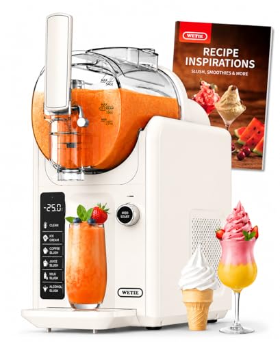 WETIE Slushie Machine, 82oz Slushy Machine for Home with Adjustable Temperature, LED Display, 6 Presets Frozen Drink Maker for Ice Cream, Smoothie, Frapp&eacute;s, Margarita, Milkshake, Auto-Clean