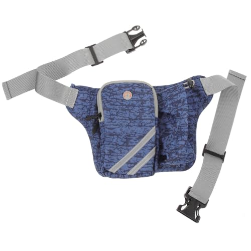 Riñonera azul cómoda con soporte para botella que evita llevar mochila