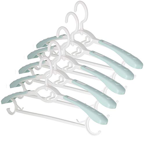 Plastic Wide Suit Hangers Pack of 20 Width 20Adjustable Swivel Hooks Blue