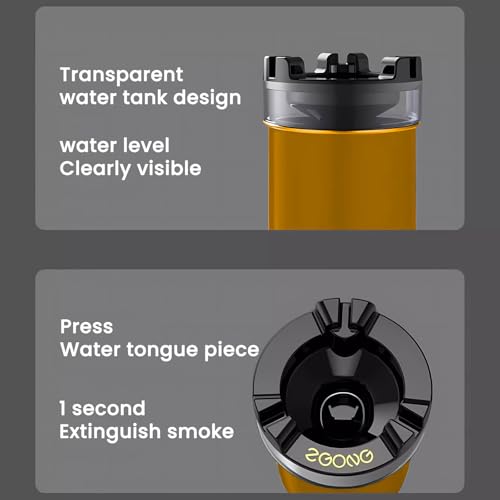 Image of Stainless Steel Ashtray with Water Tank - Quick Extinguishing, Windproof & Ash-Proof, Detachable & Easy to Clean Odor-Proof Design - for Indoor, Outdoor, Car, Office, and Home Use (Rose gold)