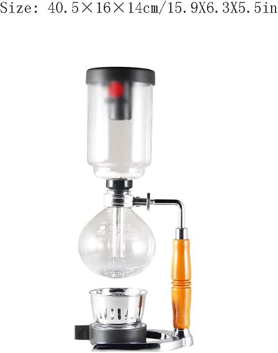 JITEM Cafetera Syphon Coffee Maker Manual Retro Vacuum Glass Siphon Pot Percolators 3 Cups Glass Tabletop Siphon Coffee Maker for Coffee or Tea