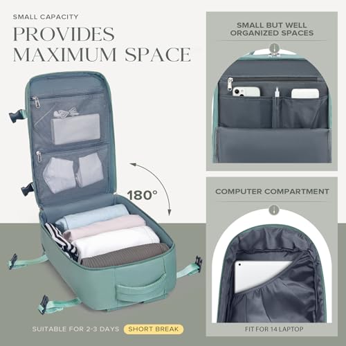 Miniatura 5 de Hayayu Mochila Viaje Cabina Avion 40x30x20, Mochilas Cabina Para Wizzair 40x20x30cm Maletas De Viaje Mujer Hombre Equipaje De Mano 40x30x20 Bolsa 24l Con Orificio De Carga Y Bolsillo Antirrobo