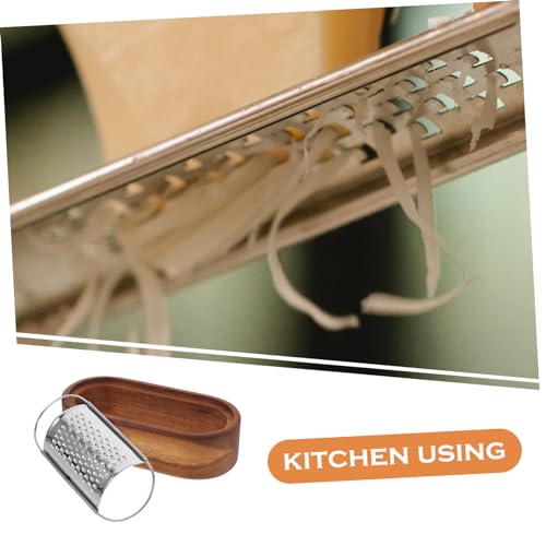 Rallador de Queso de Acero Inoxidable con Base de Madera miniatura 3