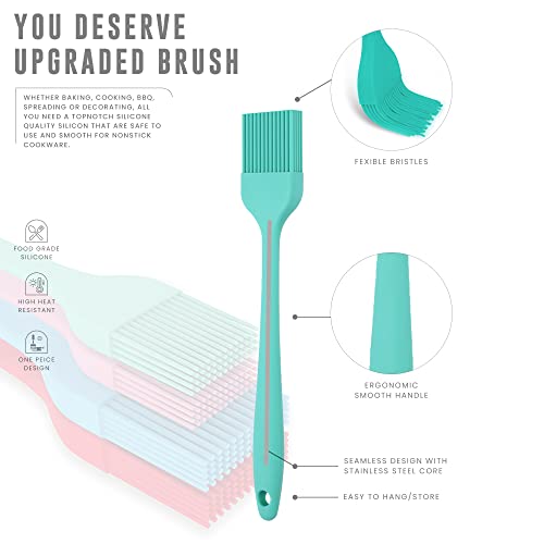 Bakefete - Pack Of 4 Pastry Brush, Heat Resistant Silicone Brush Set, Multipurpose Basting Brush For Bbq, Marinading, Meat Grilling, And Oiling - A Perfect Kitchen Utensils Set For Baking And Cooking #TOP2