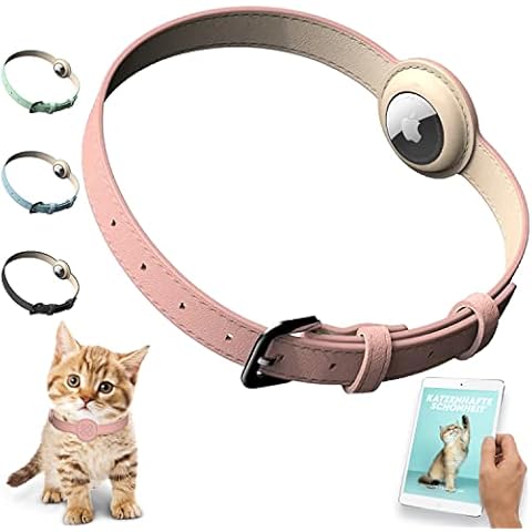 SYLB AirTag Katzenhalsband weiches Leder Cover