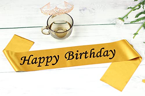 image for Docooniver 4 Pack Gold Blank Sashes,Plain Satin Sash for Pageants,Seni