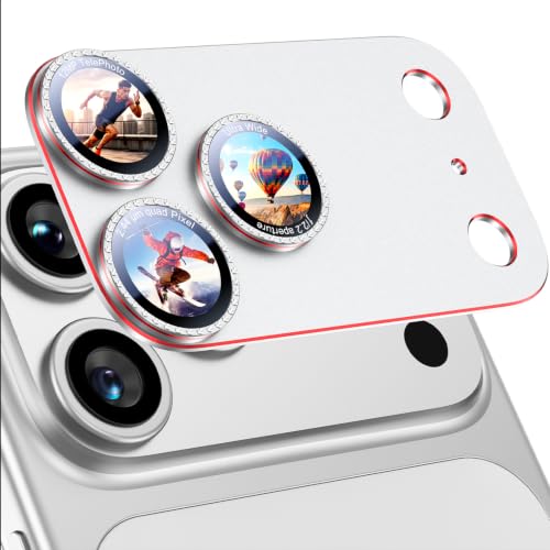 Uyiton for iPhone 18 Pro Camera Lens Protector, Diamond Silver
