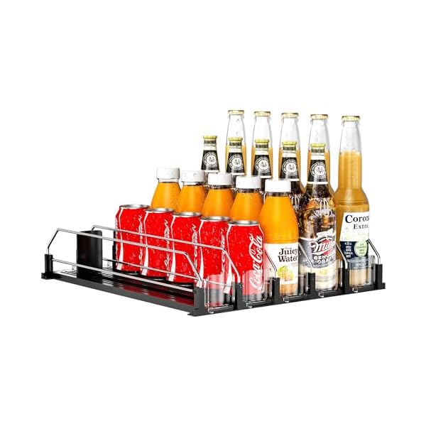 ZIJIN Drink Organizer for Fridge, 5 Rows Refrigerator Drink Organizers