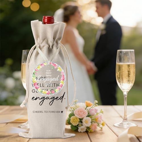 Image of 1st Spring Engaged Engagement Gifts for Couples Her Engagement Party Decorations for Women Couple Our First Spring Engaged Wine Bag Acrylic Ornament 2026