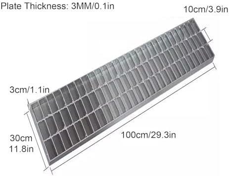 Heavy-Duty Galvanized Steel Drain Grate Cover - Rust-Resistant Channel Grate for Yard, Septic Tanks & Floors - Durable, Easy Installation Drainage Solution (30x