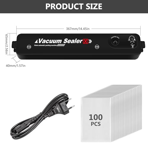 Envasadora al Vacío Domestica: Maquina Envasar al Vacio, Maquina Vacio Alimentos, Embasadoras Vacio Alimentos, Maquina de Vacio para Alimentos, Vacuum Sealer Incluye 100 Bolsas Envasar al Vacio - imagen 3