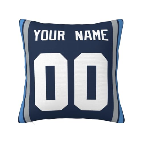 MMAOLP Custom Name and Number Pillow Case,Personalized Pillowcase for Family,Throw Pillow Cover Gift for Sofa Couch Bed Chair Decorative Multiple Size Options 24x24 Inch