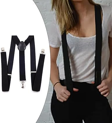 Suspender, Adjustable Clip on Y-Back Elastic Suspenders with Metal Clips Suspenders,Elastic Suspenders for Men