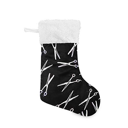 Christmas Stockings with Hair Salon Scissors Xmas Stockings 1pcs
