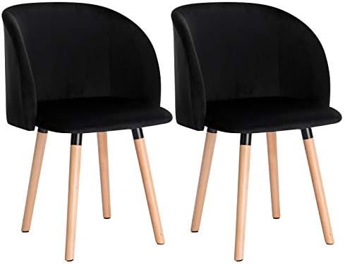 WOLTU Krzesła do jadalni BH121rs-2 zestaw 2 krzeseł kuchennych, krzesło do salonu, krzesło tapicerowane, designerskie krzesło z podłokietnikami, powierzchnia siedziska z aksamitu, stelaż z litego drewna,