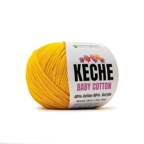 Keche Baby Cotton, 60% Cotton 40% Acrylic Yarn, Soft Cotton
