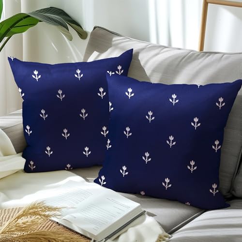 Image of Encasa XO Silver Foil Cushion Covers, Pillow Cases, No Inserts Blue