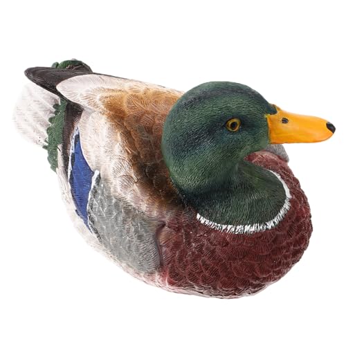 IWOWHERO Statua Anatra Galleggiante in Resina Per Decorazione Da Giardino e Specchio D'acqua, Statuetta Compatta e Realistica Per Cortile, Balcone e Paesaggio Acquatico