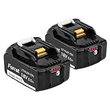 2X Forrat BL1860B 18V 5.5Ah Li-ion Batera de Repuesto para Makita BL1860B BL1860 BL1850B BL1850 BL1830B BL1830 BL1820 LXT-400 con indicador