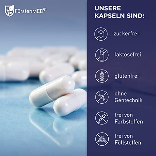 FürstenMED® Glucosamin Chondroitin MSM Hochdosiert + Vitamin C, 180 Kapseln als 4 Fach Komplex mit Glucosamine, Laborgeprüft & Ohne unerwünschte Zusatzstoffe