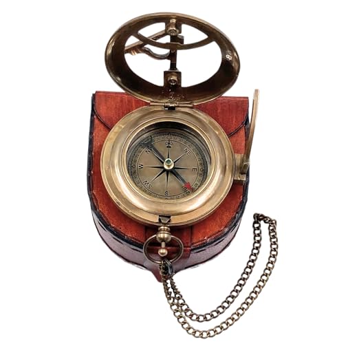 Brújula Sundial Compass con estuche de cuero y verso bíblico Proverbios 3 5-6 miniatura 4