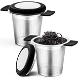 Materiale Premium & Sicuro: Questo gruppo contiene 2 Infusore Per Tisane di alta qualità, realizzati in acciaio inossidabile 304 di grado alimentare, sicuro, privo di odori, resistenti alla corrosione e senza ruggine, non contiene sostanze tossiche ed è durevole.