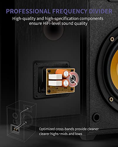 Starfavor 5.25” Passive Bookshelf Speakers Pair, 2-Way Home Stereo Speakers 50 Watts Rms, 100 Watts Peak Power, 5 Inch Wired Audio Speakers For Home Theater -P5 #TOP1