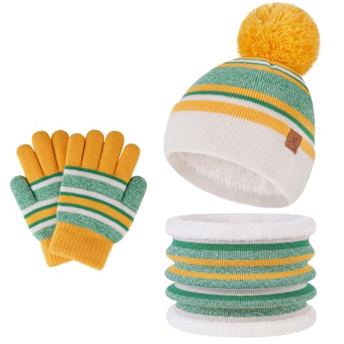 Image of FZ FANTASTIC ZONE Toddler Kids Winter Hats Gloves Scarf Neck Warmer Age 2-7