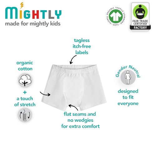 Mightly Gender Neutral Trunks | Organic Cotton Soft Kids Underwear, Comfort Underpants, 3-Pack Undies2