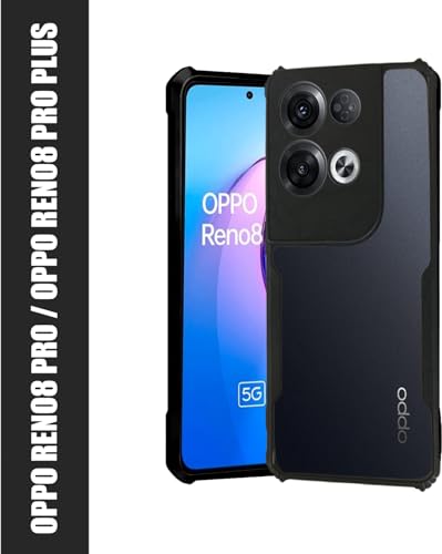 Image of AIBEX Crystal Clear Back Cover Case for Oppo Reno 8 Pro 5G | 360 Degree Protection | Shock Proof Design | Transparent Back Cover Case (PC & TPU, Black Bumper)